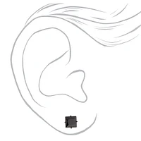 C LUXE by Claire's Black Titanium Cubic Zirconia 6MM Square Stud Earrings