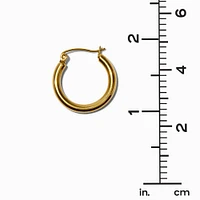 Gold-tone Stainless Steel 3MM Huggie Hoop Earrings