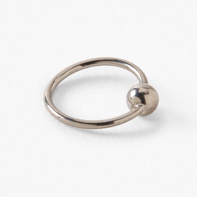Silver Titanium 20G Beaded Hoop Nose Ring