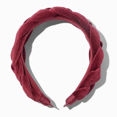 Burgundy Red Braided Headband