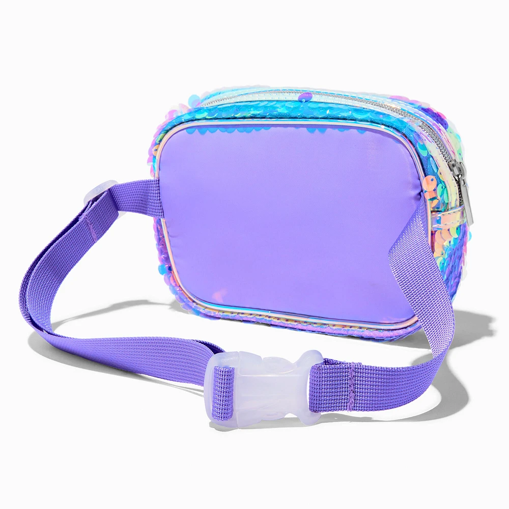 Purple Sequin Belt Bag