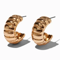 Ridged Gold-tone 20MM Hoop Earrings