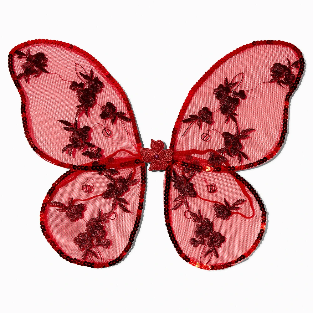 Claire's Club Red Embellished Flower Wings