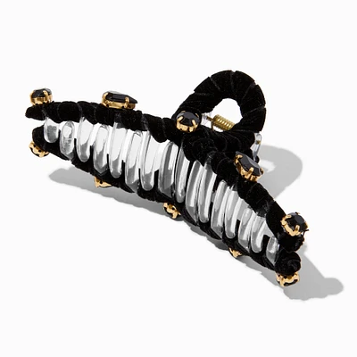 Black Velvet Embellished Loop Hair Claw