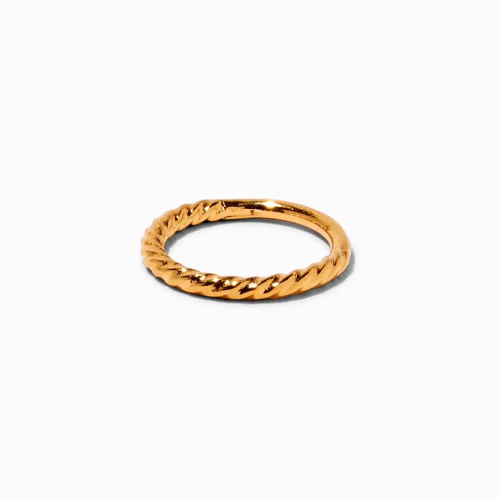 18k Gold Plated Titanium Braided 18G Clicker Hoop Nose Ring