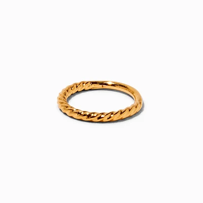 18G 18kt Gold Plated Titanium Braided Clicker Hoop Nose Ring