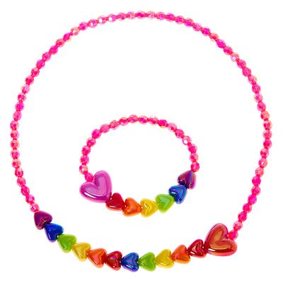 Claire's Club Rainbow Heart Jewelry Set - 2 Pack