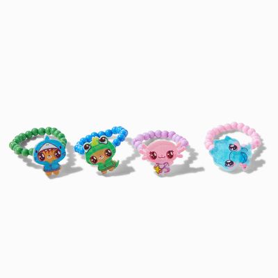 Claire's Club Hoodie Critter Beaded Stretch Rings - 5 Pack