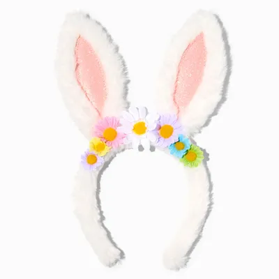 Spring Daisies Plush Bunny Ears Headband