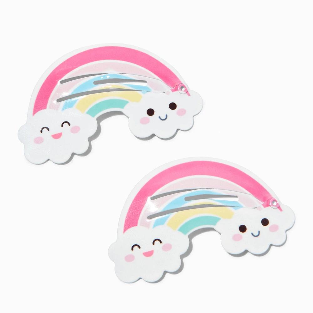 Claire's Club Rainbow Snap Hair Clips - 2 Pack