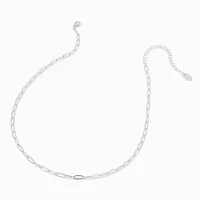 Silver Paper Clip Chain Necklace