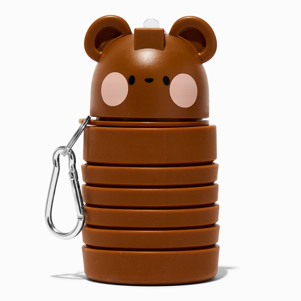 Collapsible Brown Bear Water Bottle