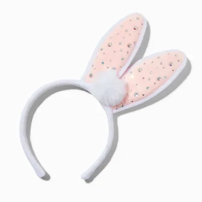 Gemstone Plush Easter Bunny Ears Headband