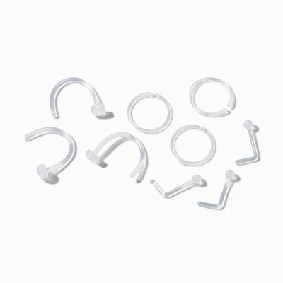 20G Mixed BioFlex® Stud & Hoop Nose Rings - 6 Pack