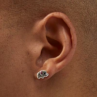 Sterling Silver Crystal Elephant Stud Earrings