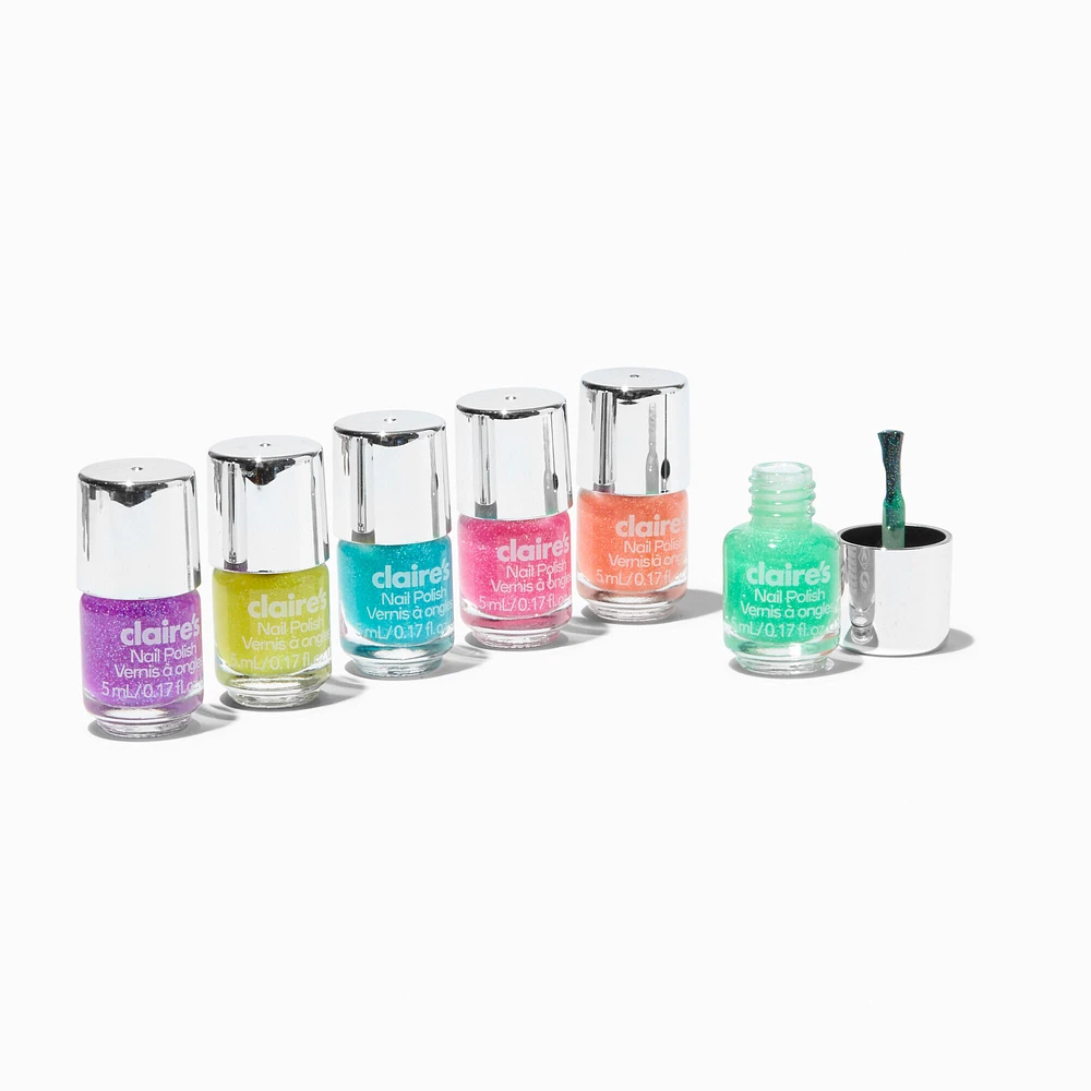 Neon Glitter Mini Nail Polish Set - 6 Pack