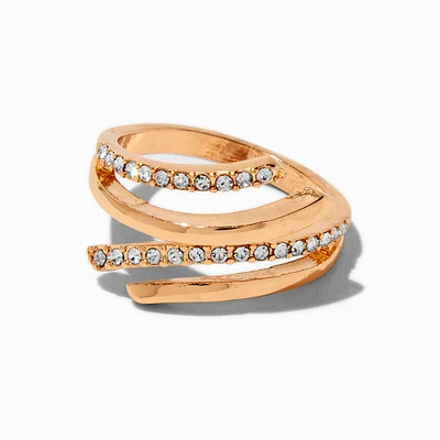 Gold-tone Embellished Twist Ring