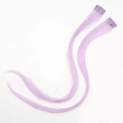Tinsel Faux Hair Clip In Extensions - Lilac, 2 Pack