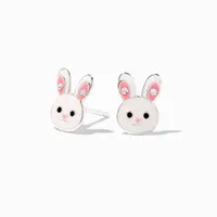 Sterling Silver Enamel Bunny Stud Earrings