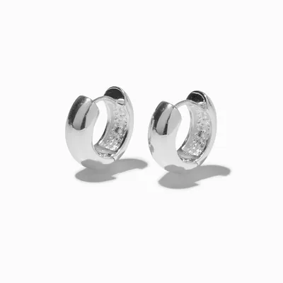 C LUXE by Claire's Sterling Silver Plated Cubic Zirconia 17MM Clicker Hoop Earrings