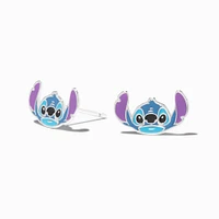 Sterling Silver Disney Stitch Enamel Stud Earrings