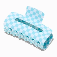 Light Blue Checkered Medium Hair Claw