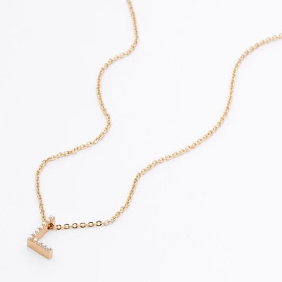 Gold Pearl Initial Chain Necklace