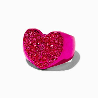Pink Bling Heart Ring