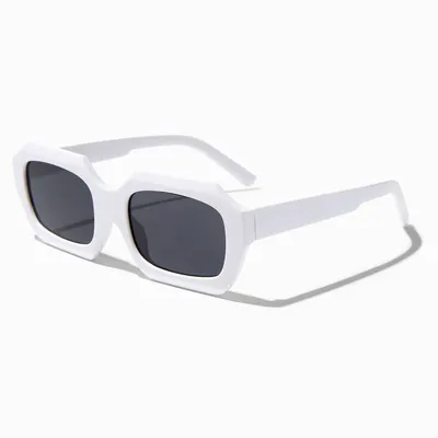 White Retro Geometric Sunglasses