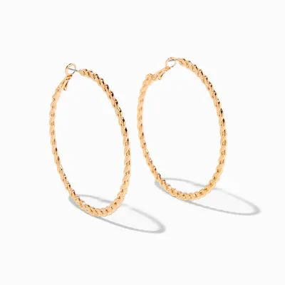 C LUXE by Claire's 18k Yellow Gold Plated 50MM Twisted Hoop Earrings