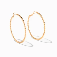 C LUXE by Claire's 18k Yellow Gold Plated 50MM Twisted Hoop Earrings