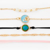 Gold Mood Chain & Cord Bracelet Set - 5 Pack
