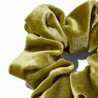 Olive Green Medium Velvet Hair Scrunchie