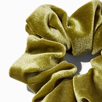 Olive Green Medium Velvet Hair Scrunchie