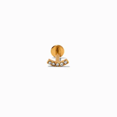Gold-tone Titanium Crystal Curve 16G Threadless Helix Earring