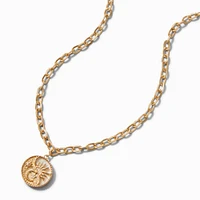 Gold-tone Chain Sun & Moon Pendant Necklace