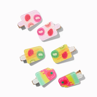 Claire's Club Fruit Ice Pop Hair Clips - 6 Pack