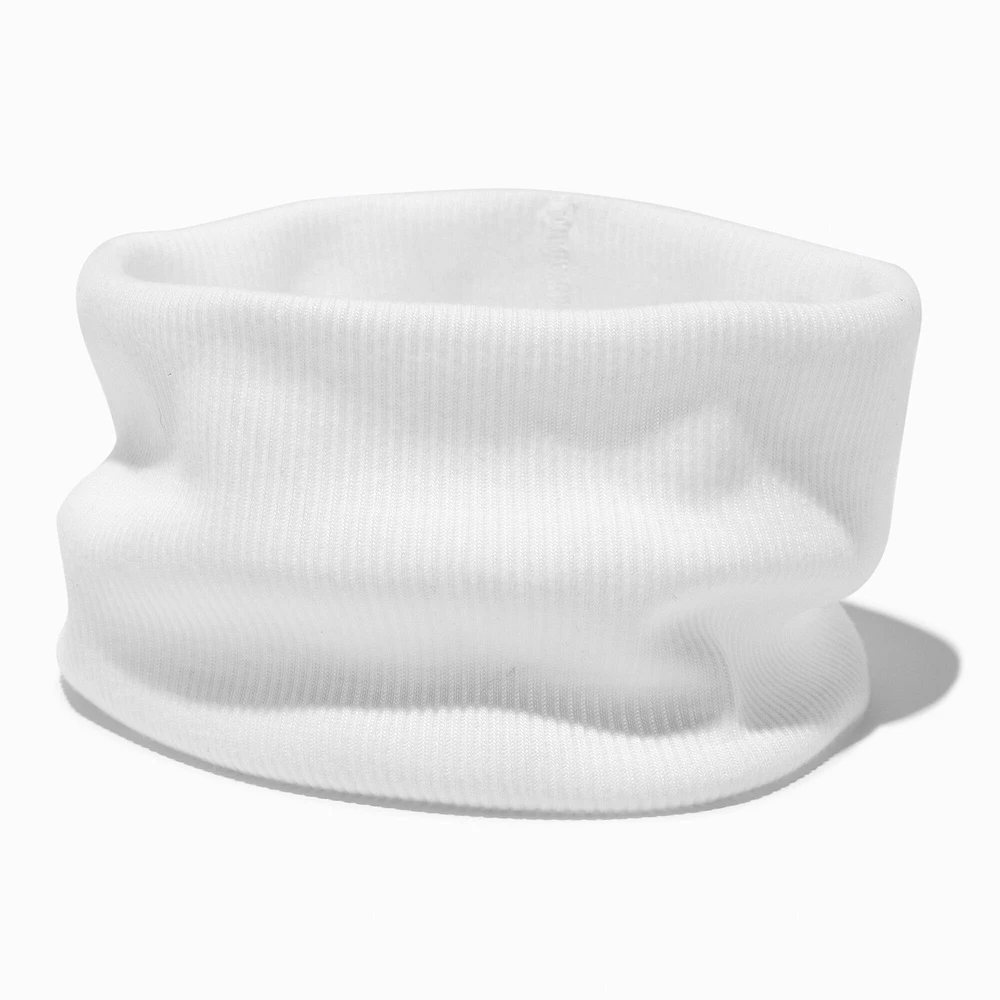 White Flat Ribbed Headwrap