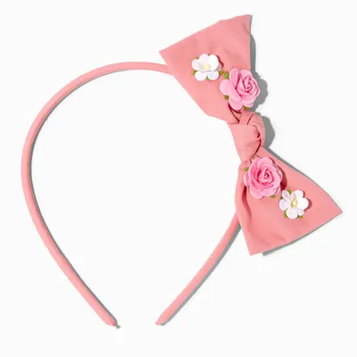 Claire's Club Dainty Flower Pink Bow Headband
