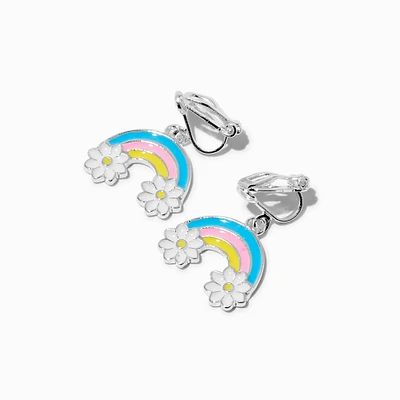 Daisy Rainbow 1'' Clip-On Drop Earrings