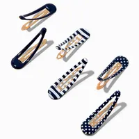 Claire's Club Navy Mixed School Snap Hair Clips - 6 Pack