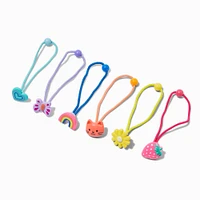 Claire's Club Mixed Rainbow Hair Ties - 6 Pack