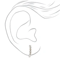 Silver 10MM Crystal Clip-On Earrings