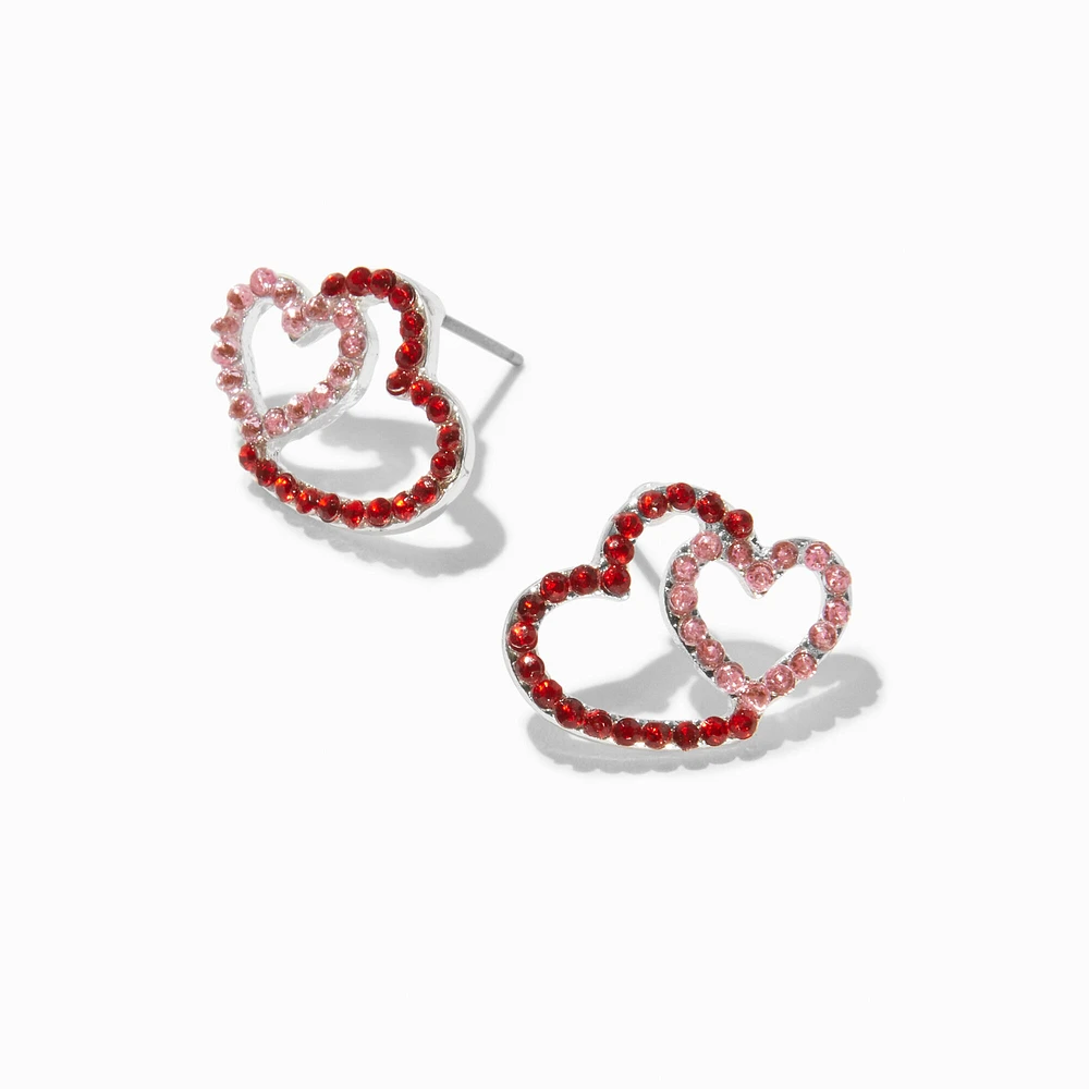 Two Hearts Stud Earrings