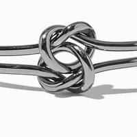 Hematite-tone Double Knot Cuff Bracelet