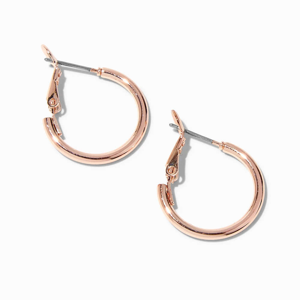 Rose Gold 20MM Tube Hoop Earrings