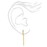 18kt Gold Crystal Bar Chain Stud Earrings