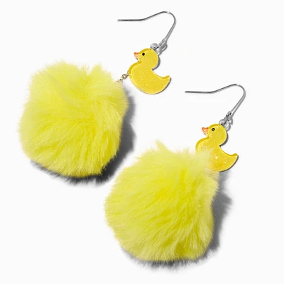 Rubber Ducky Pom Pom Drop Earrings