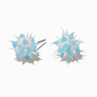 Light Blue Rave Spike Burst Stud Earrings