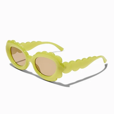 Green Puffy Wavy Sunglasses